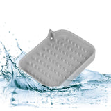 Soap Dish, Keep Soap Dry, Soap Cleaning Storage, for Home Bathroom Kitchen, Silicone,EASY TO USE Gray