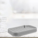 Soap Dish, Keep Soap Dry, Soap Cleaning Storage, for Home Bathroom Kitchen, Silicone,EASY TO USE Gray