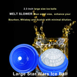 Death Star Ice Cube Mold 2 Pack Silicone Star Wars Ice Molds Sphere Big Ice Ball Maker for Whiskey, Bourbon and Cola (2pes) In Australia - Darrahopens