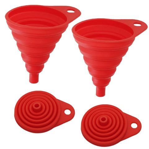 Funnels for Filling Bottles Set of 2, Food Grade Silicone Funnel for Kitchen Use. Small Collapsible Funnel Bottle Funnel for Water