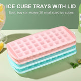 4 Pack Mini Ice Cube Trays with Lid, Stackable Ice Trays Set for Freezer, Molds Easy Release Crushed Ice Cube for Chilling Whiskey In Australia - Darrahopens