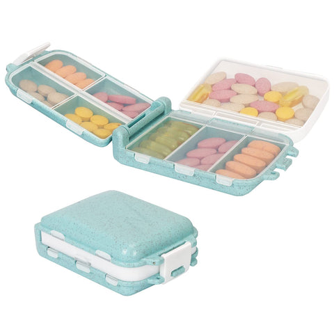 Travel Pill Organizer, Three Folding Design Daily Pill Organizer, Pill Box for Purse Pocket to Hold Vitamins,Cod  Light Blue In Australia - Darrahopens