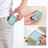 Travel Pill Organizer, Three Folding Design Daily Pill Organizer, Pill Box for Purse Pocket to Hold Vitamins,Cod  Light Blue