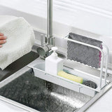 1pc Drain Extensible Shelf Kitchen sponge Organizer Kitchen Sponge Holder sink dish cloth hanger Soap Dish hanging storage shelves In Australia - Darrahopens