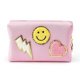 Makeup Bag Pu Leather Portable Waterproof Cosmetic Bag Travel Makeup Bag Organizer Travel Accessories Makeup Bag for Women Pink