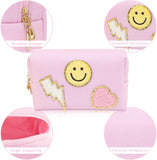 Makeup Bag Pu Leather Portable Waterproof Cosmetic Bag Travel Makeup Bag Organizer Travel Accessories Makeup Bag for Women Pink