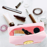 Makeup Bag Pu Leather Portable Waterproof Cosmetic Bag Travel Makeup Bag Organizer Travel Accessories Makeup Bag for Women Pink