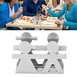 Boy Girl Hollow Pattern Wrought Iron Art Vertical Napkin Holder Paper Napkin Holder Organizer for Bars Dining Table(Silver) In Australia - Darrahopens