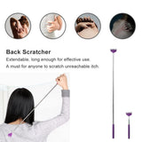 Retractable Back Scratcher with Rubber Handle Scratching Device for The Elderly Extensible Massage Tools Metal Telescopic Hand Grip