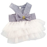 Striped Mesh Puppy Dog Princess Dresses ，Pet Cute Halter Tutu Dresses Harness Large Dog Costume Puppy Clothes for Small Dogs Girl In Australia - Darrahopens