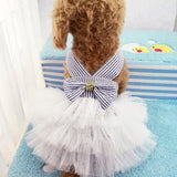 Striped Mesh Puppy Dog Princess Dresses ，Pet Cute Halter Tutu Dresses Harness Large Dog Costume Puppy Clothes for Small Dogs Girl In Australia - Darrahopens