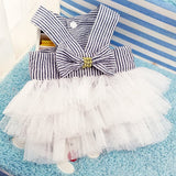 Striped Mesh Puppy Dog Princess Dresses ，Pet Cute Halter Tutu Dresses Harness Large Dog Costume Puppy Clothes for Small Dogs Girl In Australia - Darrahopens