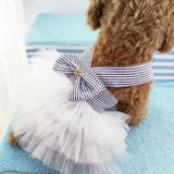 Striped Mesh Puppy Dog Princess Dresses ，Pet Cute Halter Tutu Dresses Harness Large Dog Costume Puppy Clothes for Small Dogs Girl In Australia - Darrahopens
