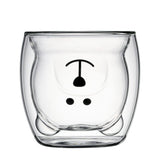 Cute Bear Coffee Mug - Animal Double Wall Glass Cup Collection - Use as a Cute Coffee Cup, Tea Cup, Cocktail Cup, or Milk Cup In Australia - Darrahopens