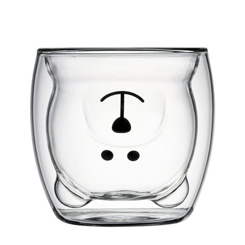 Cute Bear Coffee Mug - Animal Double Wall Glass Cup Collection - Use as a Cute Coffee Cup, Tea Cup, Cocktail Cup, or Milk Cup In Australia - Darrahopens