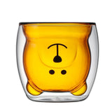 Cute Bear Coffee Mug - Animal Double Wall Glass Cup Collection - Use as a Cute Coffee Cup, Tea Cup, Cocktail Cup, or Milk Cup