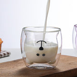 Cute Bear Coffee Mug - Animal Double Wall Glass Cup Collection - Use as a Cute Coffee Cup, Tea Cup, Cocktail Cup, or Milk Cup