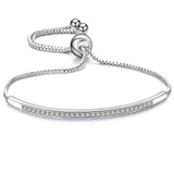 Fashionable silver women's bracelet, exquisite sliding buckle bracelet jewelry, adjustable women's bracelet