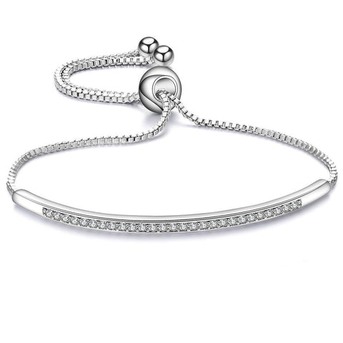Fashionable silver women's bracelet, exquisite sliding buckle bracelet jewelry, adjustable women's bracelet