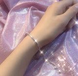 Fashionable silver women's bracelet, exquisite sliding buckle bracelet jewelry, adjustable women's bracelet