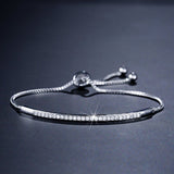 Fashionable silver women's bracelet, exquisite sliding buckle bracelet jewelry, adjustable women's bracelet