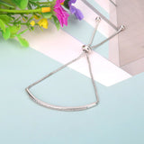Fashionable silver women's bracelet, exquisite sliding buckle bracelet jewelry, adjustable women's bracelet