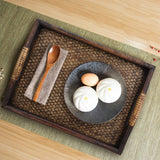 Wooden tray with handle service tray, sofa tray, food tray, dining table tray, coffee table decoration tray, spa hotel