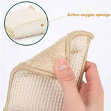 6PCS Bamboo Fiber Sponge Wipe Non-Stick Oil Magic Wipe Scouring Pad Kitchen Dishwashing Brush Pot Cleaning