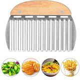 Stainless Steel Wave Cutter Potato Cutter for Potatoes, Vegetable Blade with Wavy Edge for Vegetables, Potatoes,