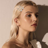 2PCS，Elegant Full Diamond Hair Clips Makeup Barrettes Women Hair Styling Tool Rhinestone Duckbill Hairgrips