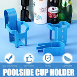 2PCS Poolside Cup Holder for above Ground Pools Pool Cup Holder for Drinks Pool Drink Holder Fits  or Less Round Top Bar