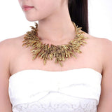 Exaggerated and atmospheric retro design jewelry necklace collarbone chain women's accessories, scarf necklace,