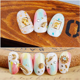 Mixed design nail art stickers, metal silver, marine creatures, shells, stars, sea nails, rhinestones, accessories In Australia - Darrahopens