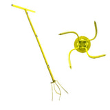 Soil Tiller Long Handle Widely Use Comfortable Grip Handheld Twist Tiller Soil Scarifier Gardening Tool for Farmhouse Yellow