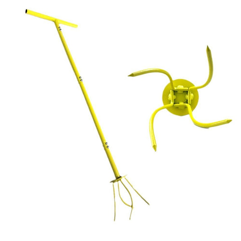 Soil Tiller Long Handle Widely Use Comfortable Grip Handheld Twist Tiller Soil Scarifier Gardening Tool for Farmhouse Yellow