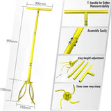 Soil Tiller Long Handle Widely Use Comfortable Grip Handheld Twist Tiller Soil Scarifier Gardening Tool for Farmhouse Yellow