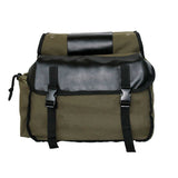 Bike Bag Bicycle Bike Saddle Rear Rack Bag for Grocery Shopping Cycling Trip Military green (with side pockets)