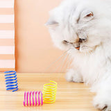 4 Pack Cat Spring Toys for Indoor Cats, Colorful & Durable Plastic Spring Coils Attract Cats to Swat, Bite, Hunt, Interactive Toys