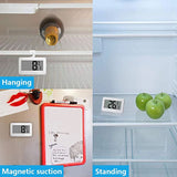 Refrigerator Thermometer Foldable Waterproof Large Thermometer with Digital LCD Screen for Refrigerator Cafe Basement Kitchen
