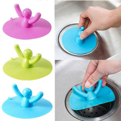 3 Pack Cute Human-Shaped Floor Drain Plug Household Kitchen Toilet Bathroom Shower Waterproof Silicone Sink Plug Bathtub In Australia - Darrahopens