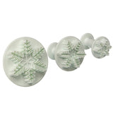 Set 3pcs Embossing Tool Snowflake Cutters for Cake Decorating Mini Plunger Mini Cookies Snowflake Cutter Plunger Snowflake