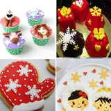 Set 3pcs Embossing Tool Snowflake Cutters for Cake Decorating Mini Plunger Mini Cookies Snowflake Cutter Plunger Snowflake
