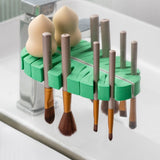 2pcs Wall Mount Makeup Brush Organizer Shelf Brush Toothbrush Cosmetic Brush Wall Holder Ledge Toothbrush Holder for Shower