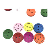 Sewing Button -50Pcs Mixed Round 2 Holes Wood Sewing Buttons Scrapbooking 15mm Dia - (Color: Multi-Colored)