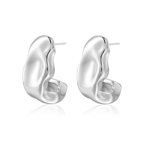 Earrings for Women Stainless Steel Gold Filled Lightweight Moon Hollow Open Chunky Hoop Post Earrings for Women Trendy Jewelry In Australia - Darrahopens