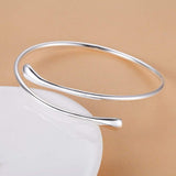 Shining Bangle Bracelets subtle elegance Perfect Jewelry Gifts Dainty Thin Cuff Bangle Bracelets for Women Adjustable (Silver) In Australia - Darrahopens