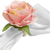 Handmade Champagne Rose 6PCS Napkin Rings for Home, Kitchen, Dining Room, Dinner Parties, Luncheons, Picnics, Weddings, Buffet