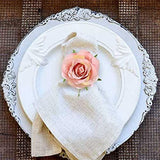 Handmade Champagne Rose 6PCS Napkin Rings for Home, Kitchen, Dining Room, Dinner Parties, Luncheons, Picnics, Weddings, Buffet
