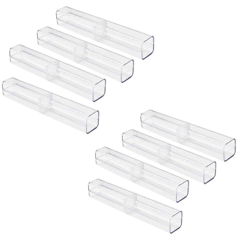 8Pcs Plastic Clear Ballpoint Pen Gift Box Pencil Boxes Empty Bulk Case Collection Set for Business School