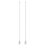 2PCS White Pull Chain Crystal Glass Ice Cracked Ball Pull Chain for Ceiling Fan Light Decoration 50cm Extension Chain